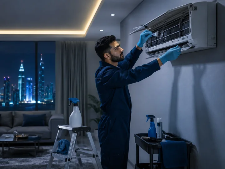 تنظيف الوحدة الداخلية لمكيف سبليت